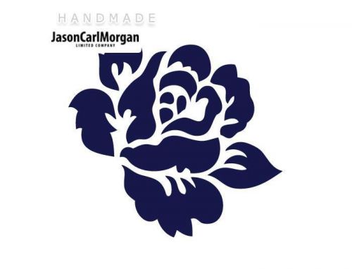 JCM® Iron On Applique Decal, English Rose Navy Blue