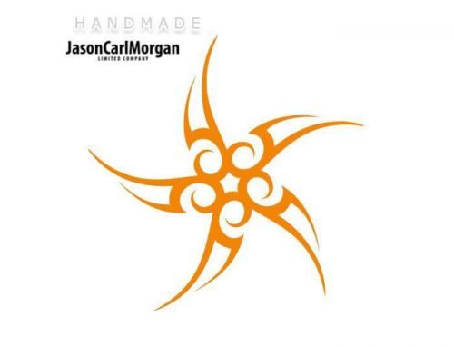 JCM® Iron On Applique Decal, Tribal Star Neon Orange