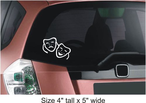 2X Funny Face White Removable Car Vinyl Sticker Decal Gift Fine Art Cafe-FAC-13