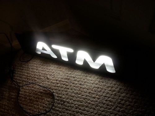 Authentic Large Fluorescent - ATM Light Up Illuminated Sign - Good working cond.