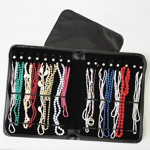 (1) CHAINS &amp; JEWELRY BLACK ZIPPER CARRYING CASE *BRAND NEW* 8182-1