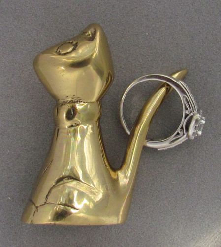 Brass Finished Ring Holder, Jewelry Display, Cat 2 1/4&#034;