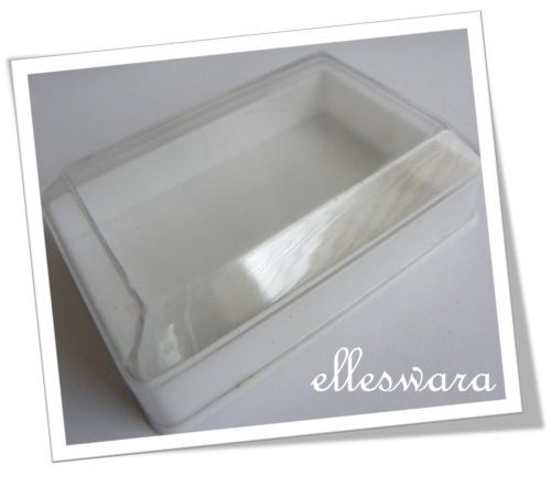 BULK LOT 5 x White &amp; Clear Plastic ROSARY BEADS JEWELLERY Gift BOX Case
