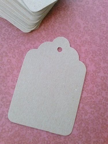 Set of 25 Chipboard Large Scallop Tags, 3.5x4.5 inch, product tag, gift, favor