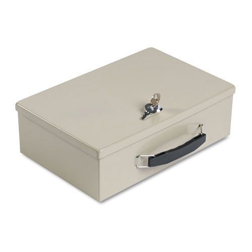Locking heavy duty steel fire retardant security cash box, sand. sold as each for sale