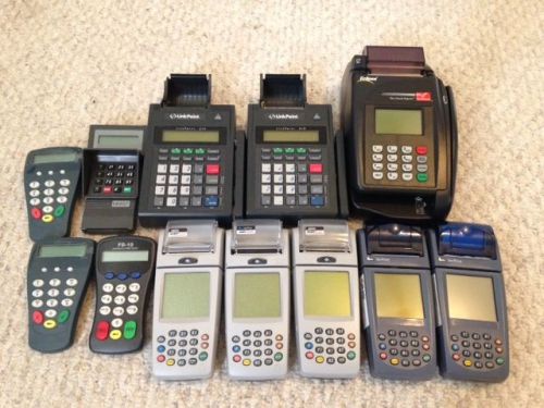 HUGE Lot of 12 Terminals and Pin Pads - Nurit, Verifone, First Data FD,Linkpoint