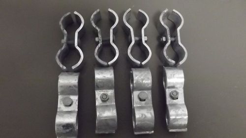 (8) saddle clamps 1 5/8&#034; for dog pen, ect chain link fence temporary removable for sale