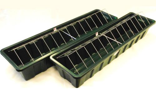 Combo 30&#034; forest green manual chicken trough waterer &amp; feeder poultry coop for sale