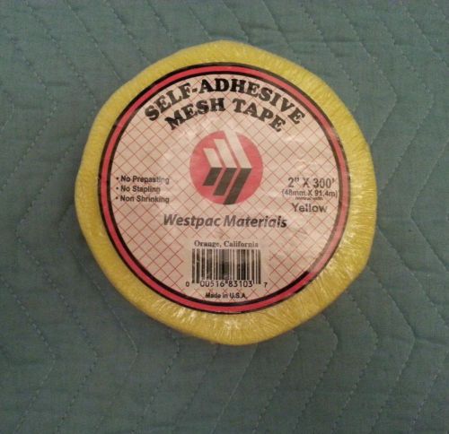 Westpac Materials Fiberglass Mesh Drywall Tape Self Adhesive Yellow 2&#034;X300&#039;
