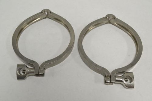 LOT 2 TRI CLOVER STAINLESS HEAVY DUTY SANITARY BOLT PIPE CLAMP 5-1/2IN B239196