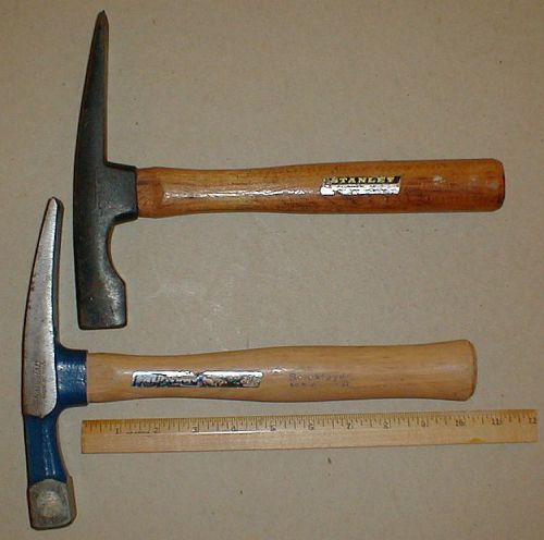 2 Stanley &amp; Vaughan Brick Layer Masonry Cement  Hammers Tools