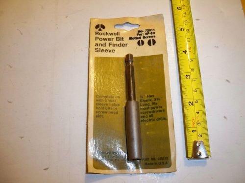 ROCKWELL POWER BIT &amp; FINDER SLEEVE for  6F-8R, SLOTTED SCREW 72011 NEW OLD STOCK