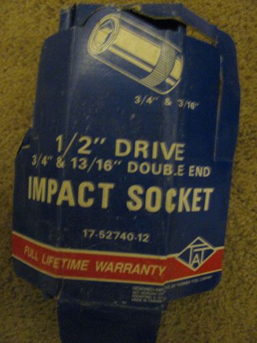 NEW TAT 1/2&#034; Drive Double End Impact Socket Sizes 3/4&#034; &amp; 13/16&#034; LOT OF 12