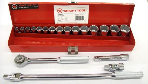 Wright tool #422 19pc 1/2&#039;&#039; drive ratchet/socket set for sale