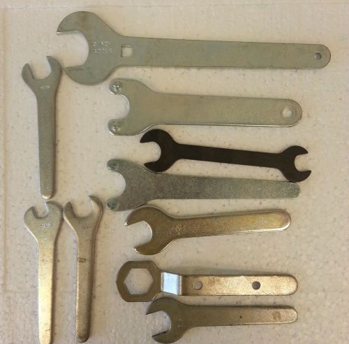 Lot of 10 Open End Pin Spanner Wrenches &amp; Double Open End Wrenches