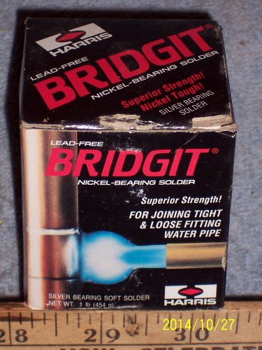 Bridgit silver &amp; nickel bearing lead free 1/8&#034; soft solder 1lb spool harris for sale