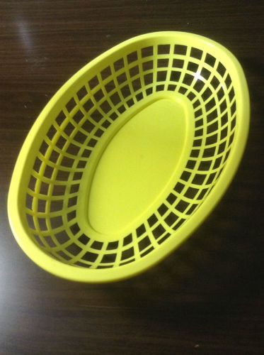 4 Pieces Fast Food Commercial Basket Baskets 9-3/8&#034; Oval YELLOW NEW FREE SHIPPI