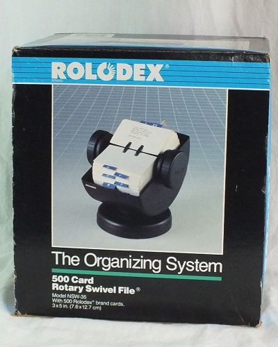Rolodex Organizing System 500 Card NSW-35 Rotary Swivel File Black NOS