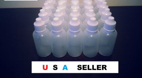 100x empty plastic bottles 1oz 30ml  juice liquid e dropper childproof 100 for sale