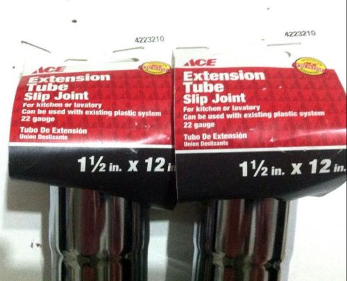 (2) Extension Tube 1-1/2 X 12&#034; Brass 22Ga Slip Joint Satin Metal Qty. 2
