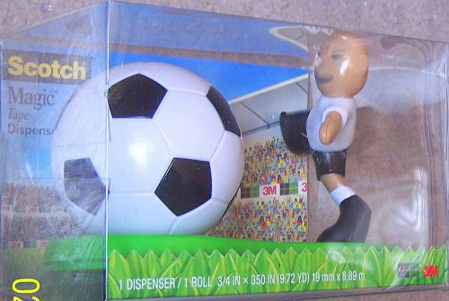 3M Scotch Tape Dispenser with Tape - Soccer Ball &amp; Player -  New in Package