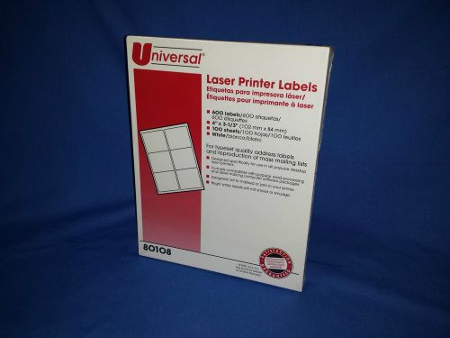 Laser or Inkjet Labels 80108 white 3 1/3&#034; x 4&#034;  6 labels per Page BRAND NEW