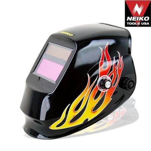 Welding helmet solar powered auto darkening grind metal red flame ansi approved for sale