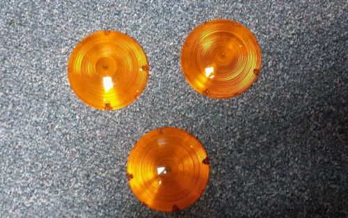 Dominion Auto Lollipop Warning Light Lenses New Old Stock Amber Par 46