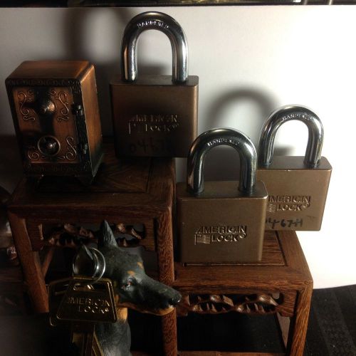3 american series 1300 2&#034; padlock serviced re-keyable a-1 condition duranodic for sale