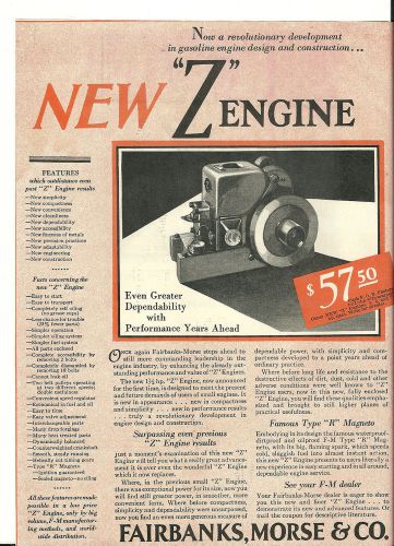 1929 Fairbanks Morse &amp; Co. New &#034;Z&#034; Engine $57.50 ad