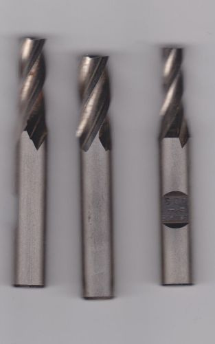 3 ECLIPSE SINGLE END MILLS END MILL 1/4 3/8 5/16  Made in USA SHARP Lathe Tools