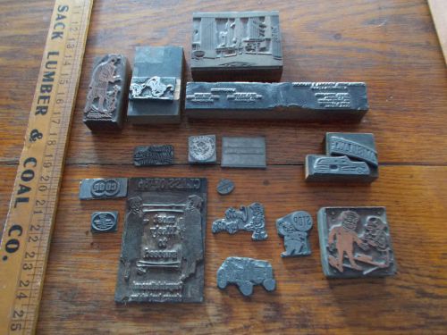Vintage Lot of 16 Printing Plate Block lead