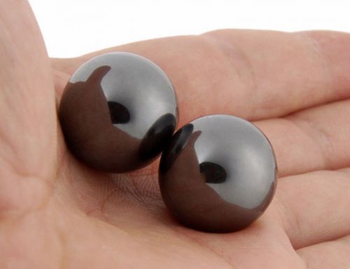 2 18mm Magnetic Round Ball Hematite Singing Magnets Black big size neodymium