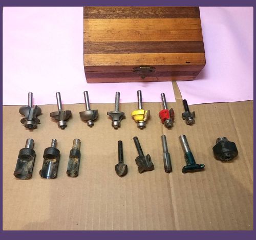 15 piece router bit mixed set ~ fancy molding shapes ~ 1/4&#034; shank ~ ball bearing for sale