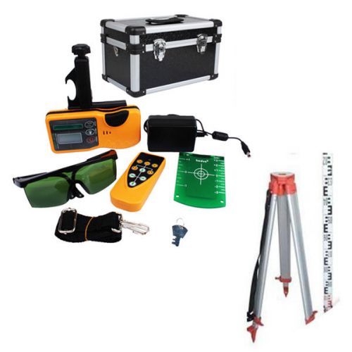 Self-level rotary green laser level+tripod+staff m for sale
