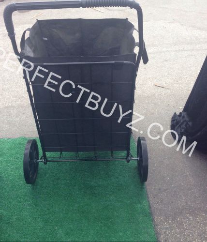 SINGLE BASKET SHOPPING CART with Liner Jumbo Folding  Cart 150 CAPACITY new  ~