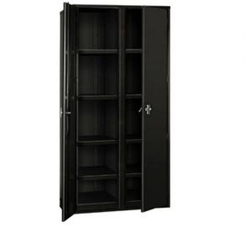 Storage cabinet commercial/industrial - 12 gauge steel - 2 doors - 10 shelf  blk for sale