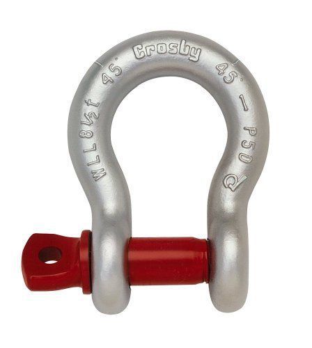 Crosby 1018534 Carbon Steel G-209 Screw Pin Anchor Shackle  Galvanized  8-1/2 To