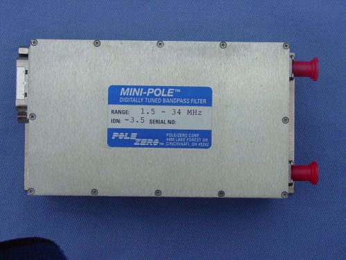 Mini-Pole Digitally Tuned Bandpass Filter, 1.5 to 34 MHz, RF HF Preselector