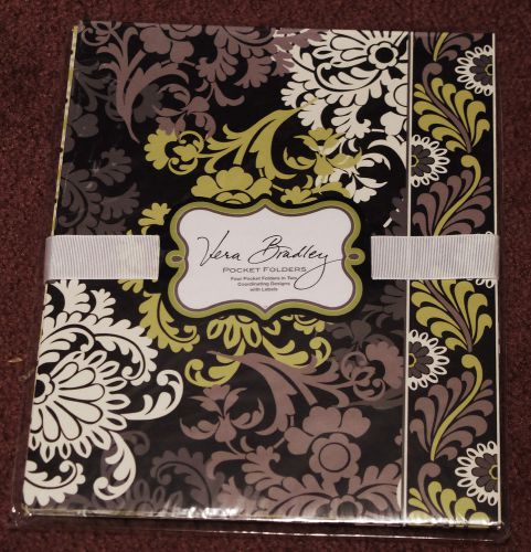 Vera Bradley 4 Pocket Folders 2 Designs &amp; Labels Baroque Pattern, Office School