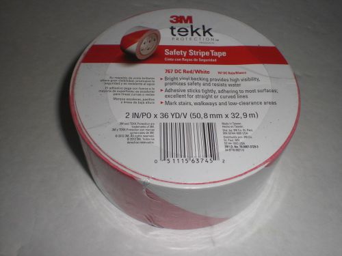 SAFETY STRIPE TAPE WHITE AND RED, 3M TEKK  2&#034; Wide x 36 Yards
