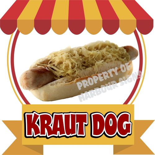 Kraut Dog 14&#034; Decal Hot Dogs Concession Cart Restaurant Food Truck Vinyl Sign