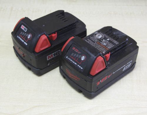 2 x milwaukee 48-11-1830 m18 xc red rechargeable li-ion power tool battery for sale