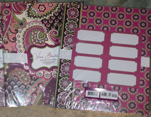 Vera Bradley Pocket Folders - Letter Size- Very Berry Paisley - NWT-2 Pkgs