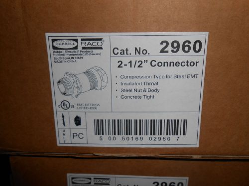 HUBBELL/RACO 2960 2 1/2&#034; EMT COMPRESSION CONNECTOR STEEL