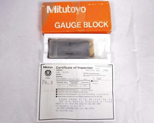 Mitutoyo 611203-23 3 Inch Steel Gauge Gage Block Grade 2 FS NEW NOS 950157