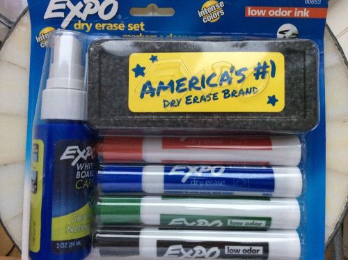 New EXPO Dry Erase Set Markers Cleaners Eraser Low Odor Ink
