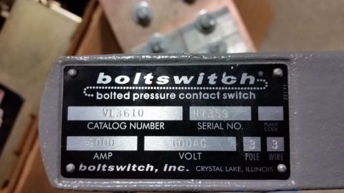 Boltswitch VL3610G6  2000A 600V Fusible Bolted Pressure Switch