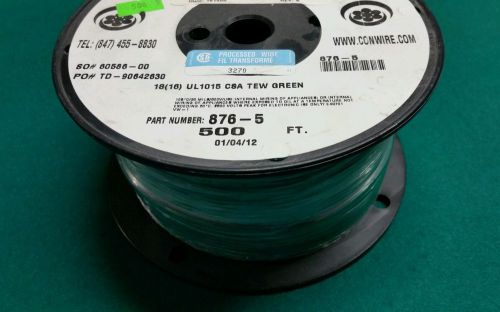 18 awg stranded hook up wire 500 ft green 600v new consolidated conwire for sale