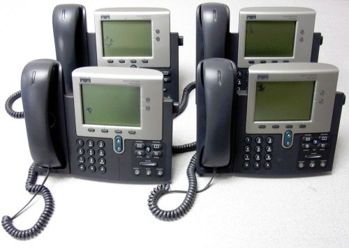 Cisco CP-7941G 7941 IP VOIP Business Telephone With Handset, Lot of 4